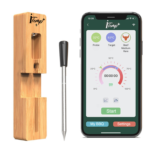 INKBIRD 2-in-1 Truly Wireless Meat Thermometer 91m/300ft Free App Control  with Smart Temperature Alarms for Cooking, Oven, Gril