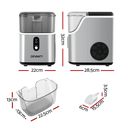 Devanti 15kg Nugget Ice Maker Machine – IM-ZB15NB-SS