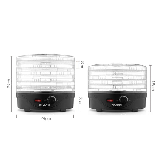 Devanti 5 Trays Food Dehydrator Black