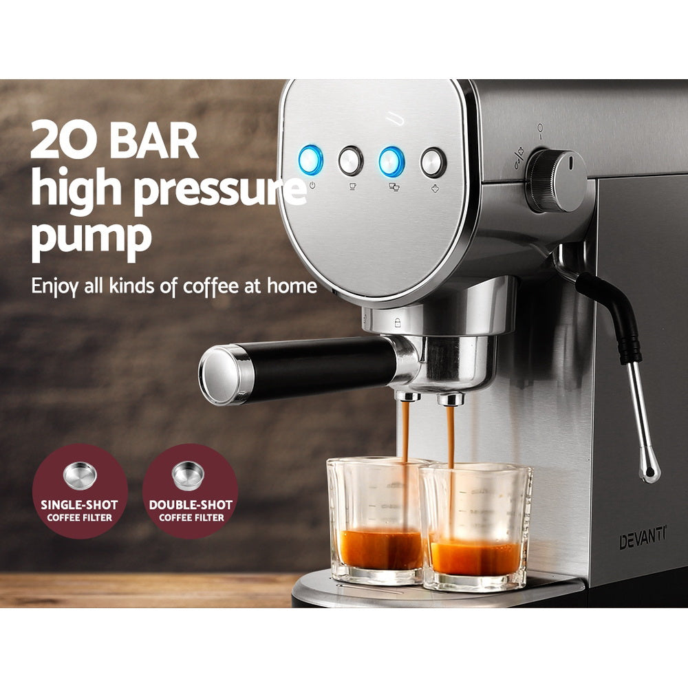 Devanti Espresso Coffee Machine CM-03-SS