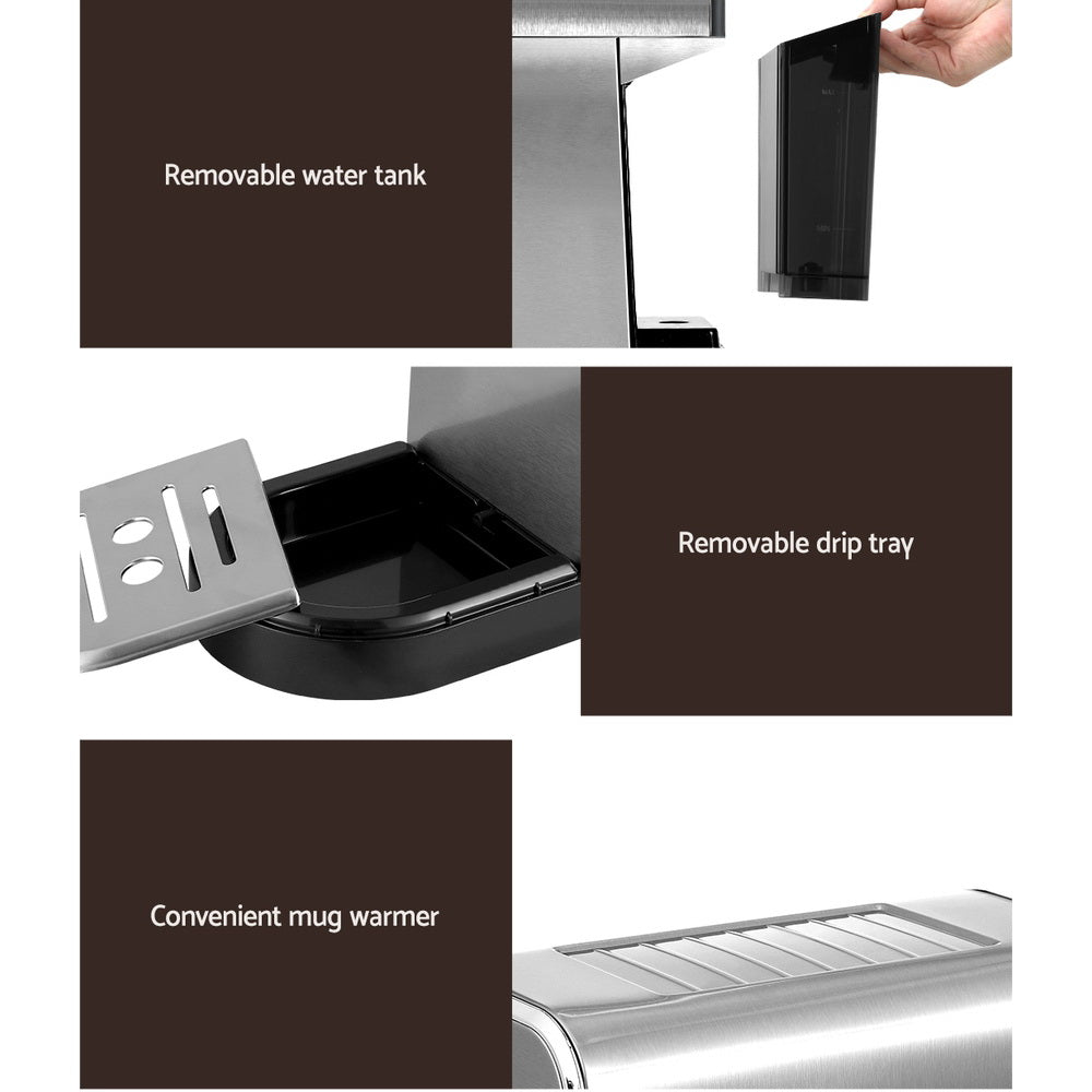 Devanti Espresso Coffee Machine CM-03-SS