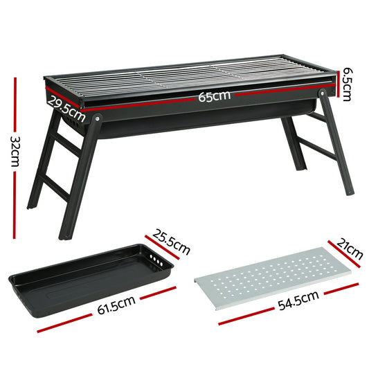 Grillz BBQ Grill Charcoal Smoker Foldable - BBQ-SMOKER-DRAWER