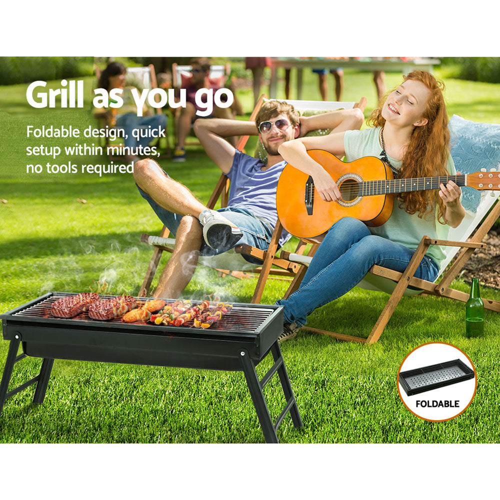 Grillz BBQ Grill Charcoal Smoker Foldable - BBQ-SMOKER-DRAWER