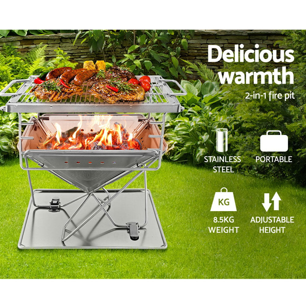 Grillz Fire Pit BBQ Grill with Carry Bag