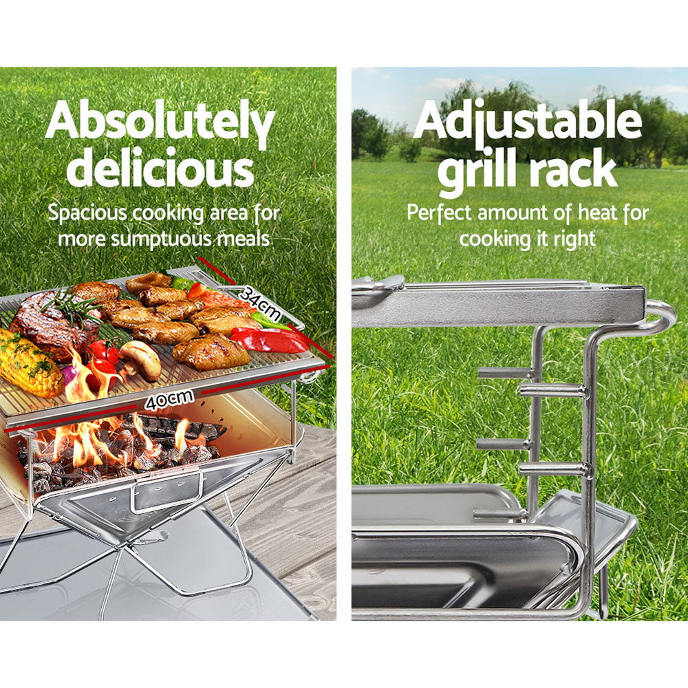 Grillz Fire Pit BBQ Grill with Carry Bag