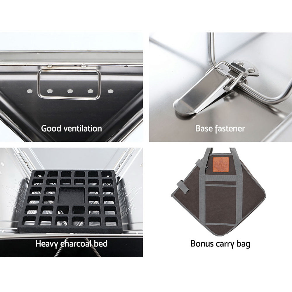 Grillz Fire Pit BBQ Grill with Carry Bag