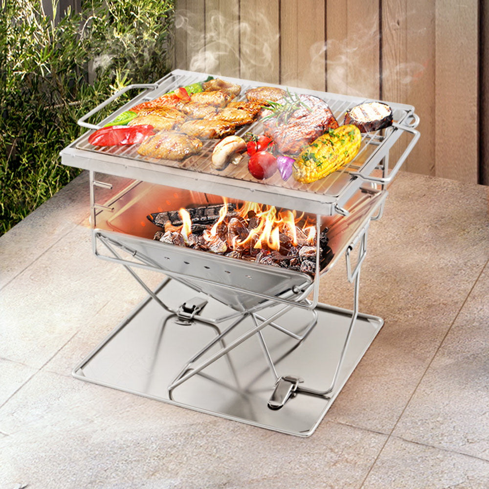 Grillz Fire Pit BBQ Grill with Carry Bag