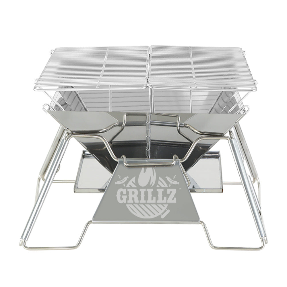 Grillz Fire Pit BBQ Grill with Carry Bag Portable - FPIT-BBQ-X-CUBE