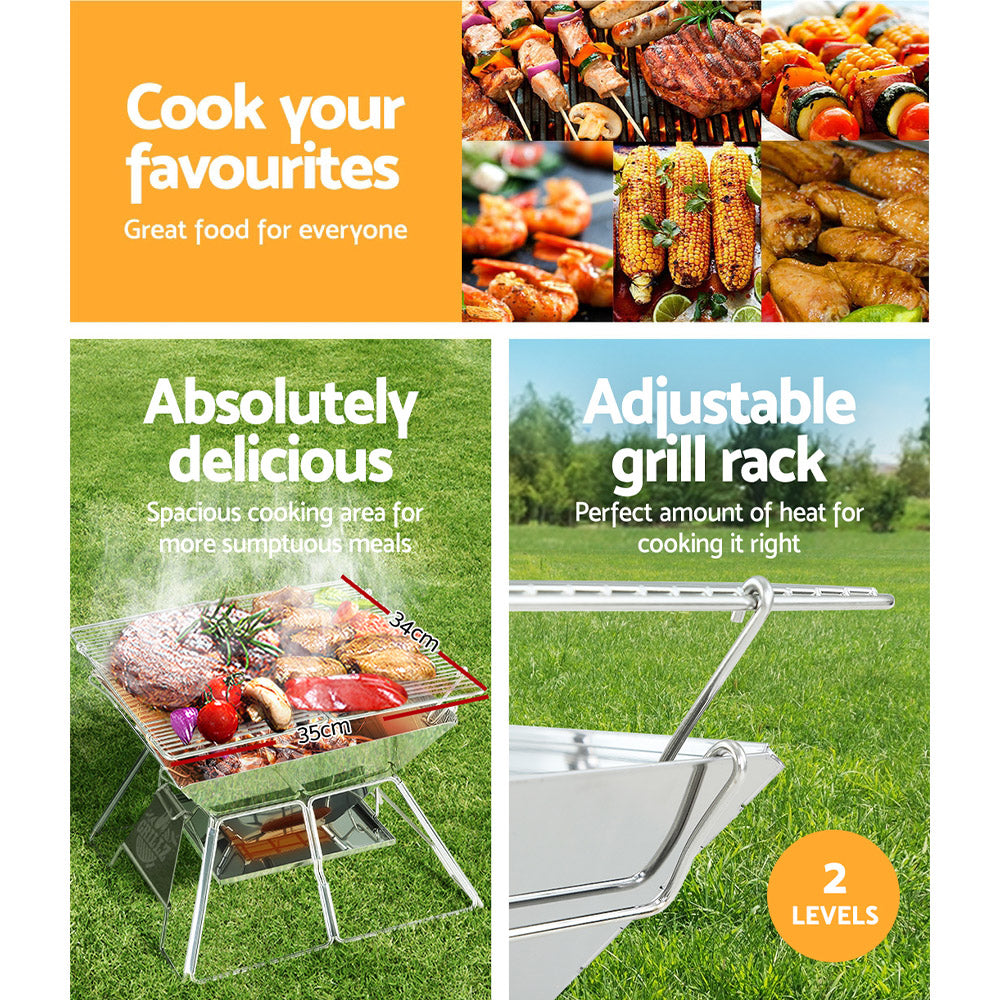 Grillz Fire Pit BBQ Grill with Carry Bag Portable - FPIT-BBQ-X-CUBE