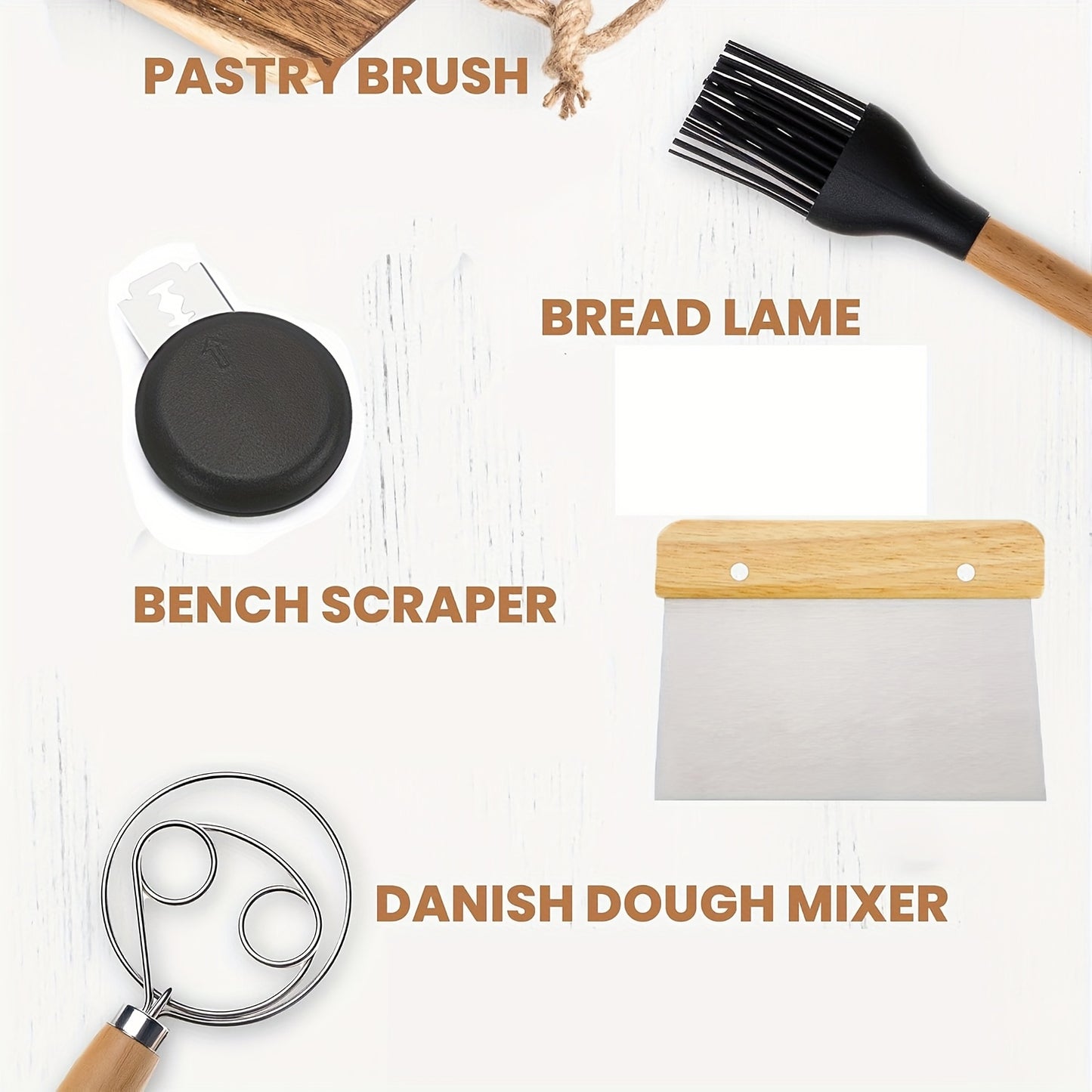 4 Piece Sourdough Kit with Stainless Steel Tools