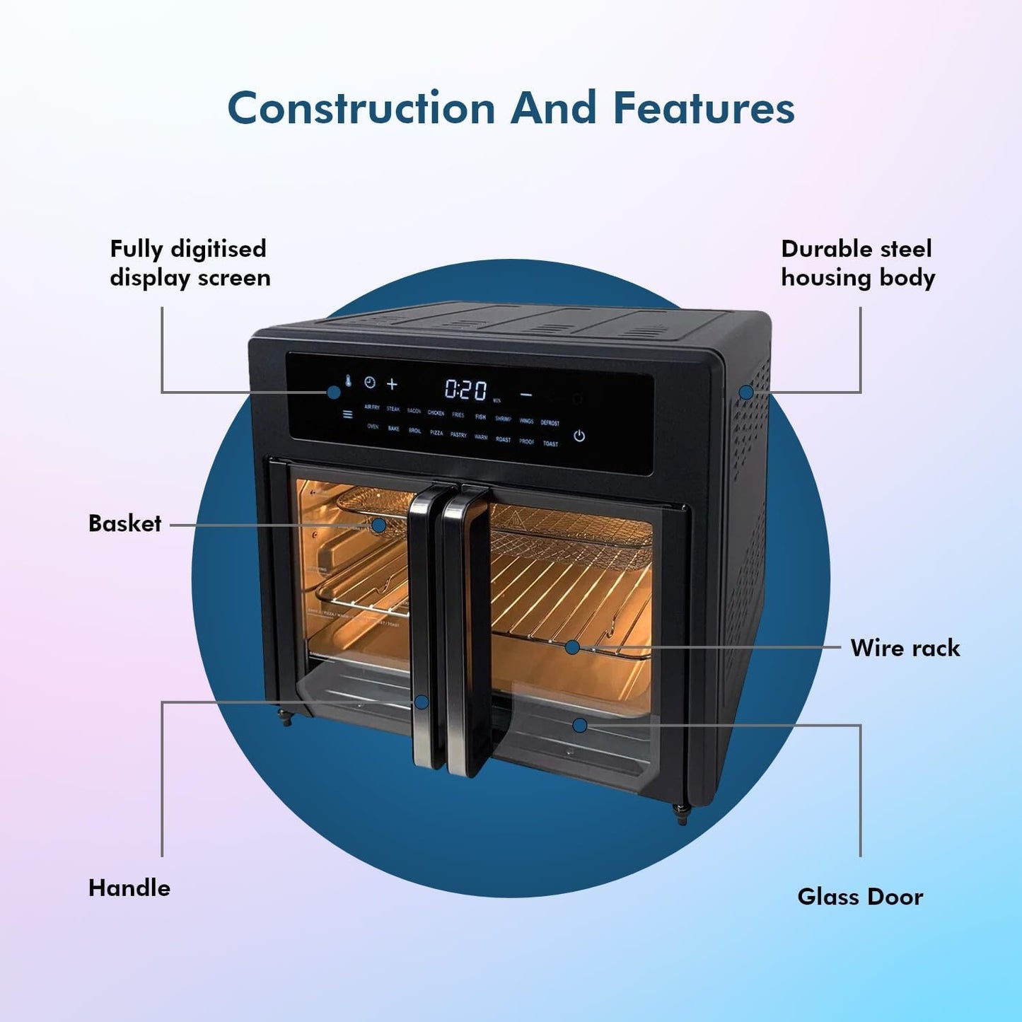 Healthy Choice Digital 25 litre Air Fryer & Convection Oven (AFOD2500)