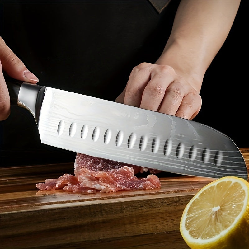 6pcs Japanese-Style Stainless Steel Chef Knife Set with Laser Pattern