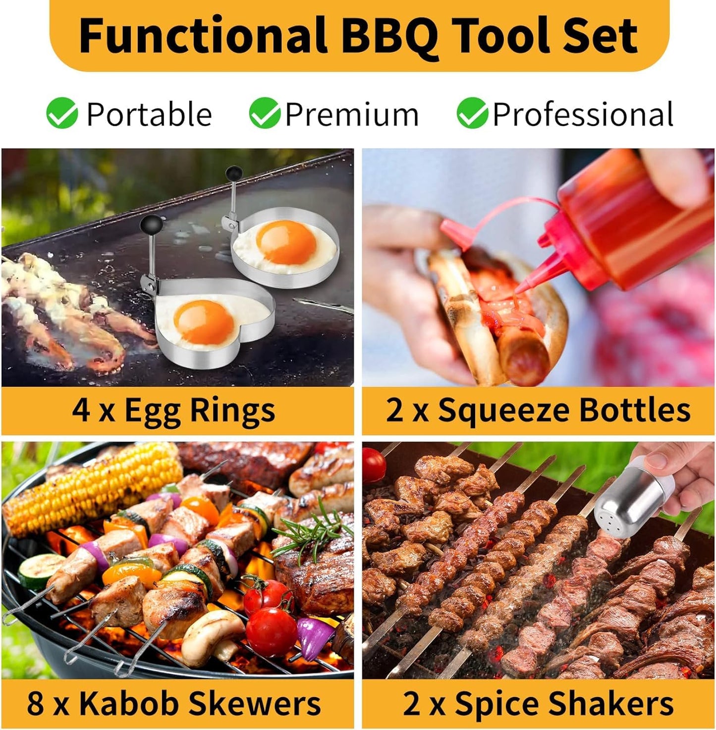 Homodoskey 43PCS Professional BBQ Griddle Tool Kit