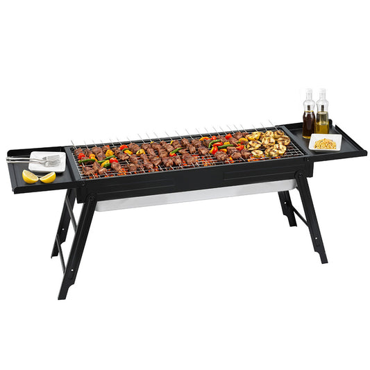 Grillz Charcoal BBQ Grill Smoker Portable Foldable 60CM