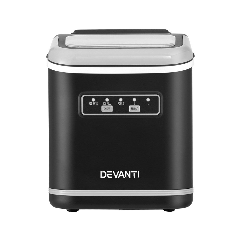 Black Devanti ice maker on a white background