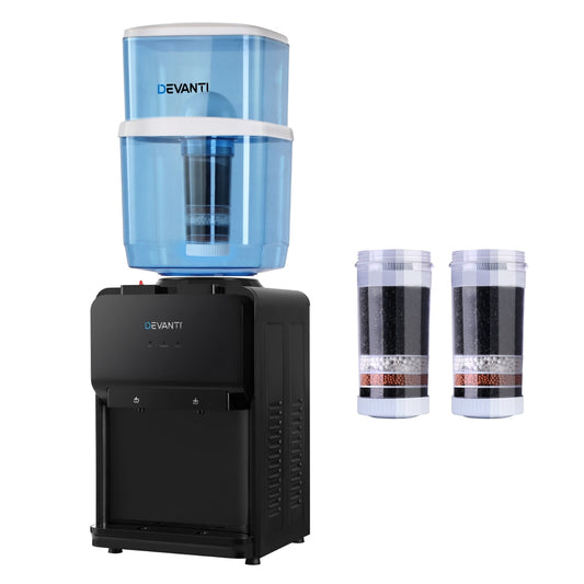 Devanti water cooler with two additional filters on a white background