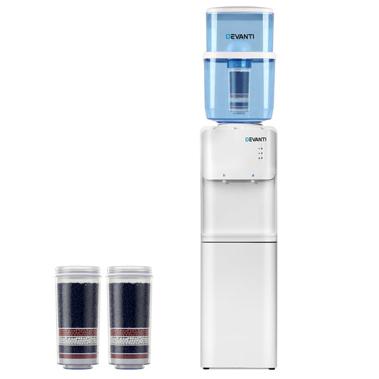 Devanti water cooler with two filters on a white background