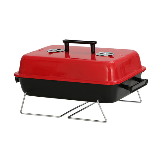 Grillz Charcoal BBQ Portable Grill - BBQ-SMOKER-BOX-RDBK