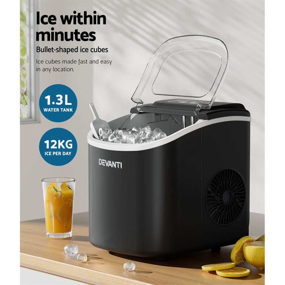 Devanti Portable Ice Maker Machine - IM-ZB12H-BK