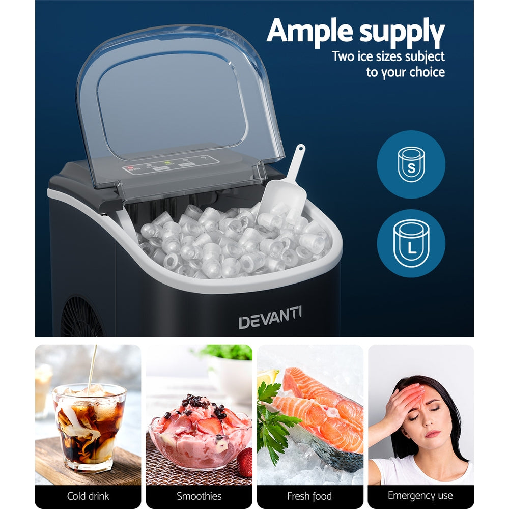 Devanti Portable Ice Maker Machine - IM-ZB12H-BK