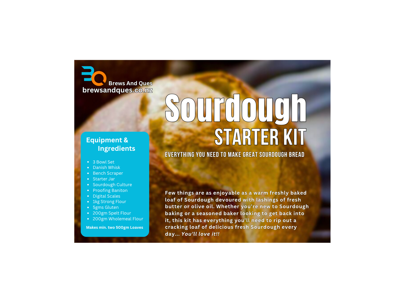 Brews And Ques Sourdough Starter Kit