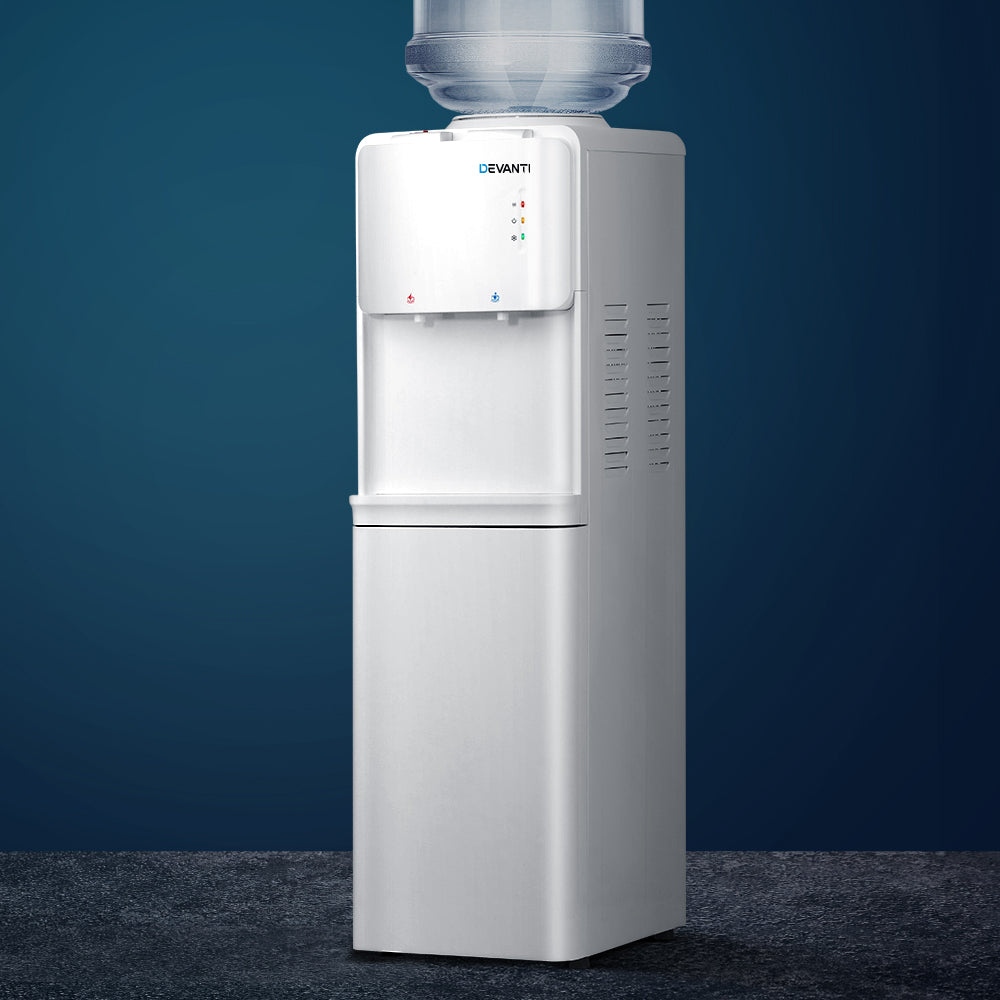 Devanti Water Cooler Dispenser Stand White with Hot & Cold Taps