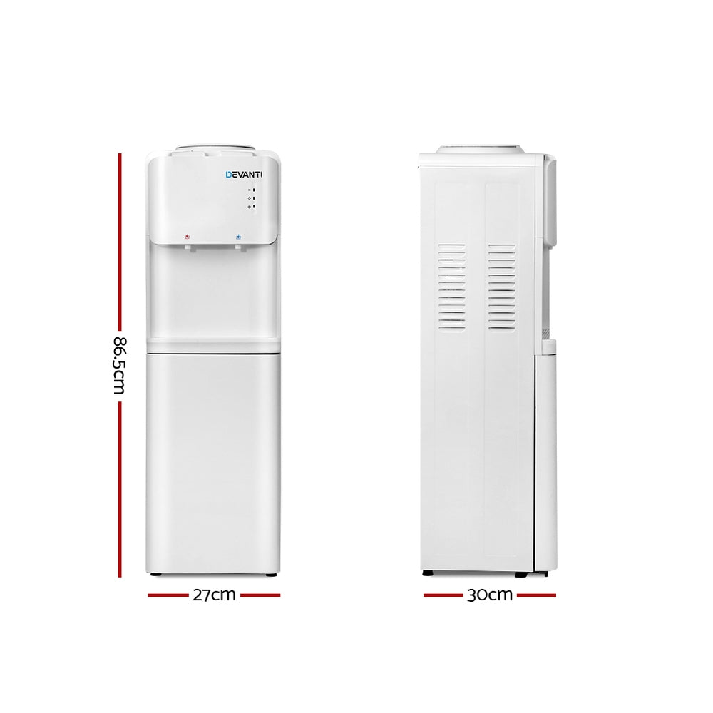 Devanti Water Cooler Dispenser Stand White with Hot & Cold Taps