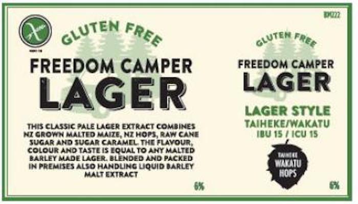 Freedom Camper Lager Gluten Free Beer Kit